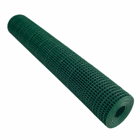 Plasa sarma zincata sudata plastifiata 1 x 10 m, ochi 13 x 13 mm, sarma 1 mm, verde
